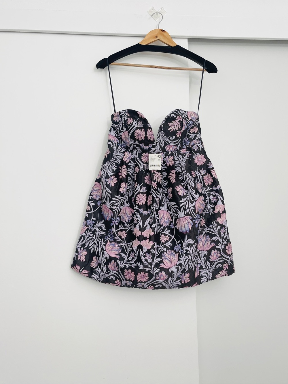 NWT Free People Strapless Floreo Floral Jacquard Cocktail Mini Dress Size 6